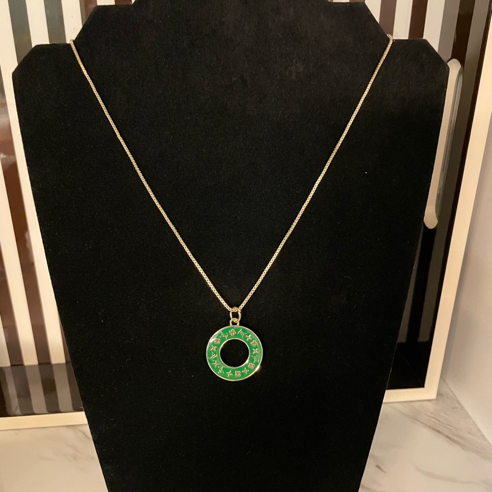 LV Zipper Pull Pendant Green - set on premium chain - Picture 4 of 4